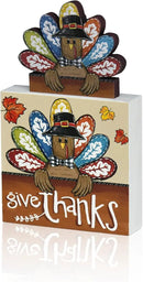 Smile Thanksgiving Wooden Decor Indoor, Turkey Decor Give Thanks Box Sign, Thanksgiving Table Tiered Tray Kitchen Decorations by CozyNest Decor
