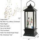 Eldnacele Singing Battery Operated Musical Lighted Christmas Snowman Water Glittering Swirling Snow Globe Lantern with Music Christmas Home Decoration and Gift, Snowman Family by CozyNest Decor