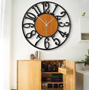LEIKE 32" Oversized Large Wall Clocks,Silent,Non Ticking,Battery Operated Modern Round Big Wood Decorative Metal Wall Clock for Living Room, Bedroom,Kitchen,Farmhouse,Office Decor - Black,32 Inch by CozyNest Decor