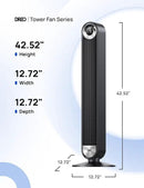 Dreo Tower Fan for Bedroom, Upgraded DC 9 Speeds 25dB Ultra-Quiet Floor Fan, 90° Oscillating Fans with 28ft/s Velocity, 12H Timer, Standing Fan, Bladeless Fan Powerful for Home Office Room by CozyNest Decor