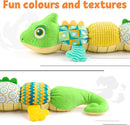 LIGHTDESIRE Baby Toys Musical Dinosaur,Infant Stuffed Animal Toys with Crinkle and Rattles,Soft Sensory Toys with Textures for Tummy Time Newborn Boys Girls 0 3 6 12 Months(Green) by TinyTreasures Baby Boutique