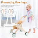 Wooden Baby Walker Doll Stroller, Baby Push Walker, Shopping Cart Learning Walk for Boys and Girls, Wood Push Toys for Toddler Learning to Walk by TinyTreasures Baby Boutique