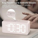 uscce Wooden Digital Alarm Clocks for Bedrooms: Dimmable Dual Alarm Clock with Large Numbers for Bedside Desk - Loud Alarm for Heavy Sleepers with Volume Control - Wood Decor & Gifts by CozyNest Decor