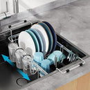 GSlife Expandable in Sink Small Dish Drying Rack - Stainless Steel Capacity Adjustable Over The Sink Dish Rack with Cup Holder (12" -16.8"), Dish Drainer for Kitchen Sink with Utensil Holder, Silver by CozyNest Decor