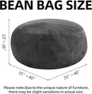Bean Bag Chair 3Ft, Memory Foam Filled, Large Beanbag Chairs for Adults and Teens, Soft Sofa with Removable Flannel Cover, Round Couch for Living Room Bedroom College Dorm (Dark Gray, 3FT-36×36"×24") by CozyNest Decor