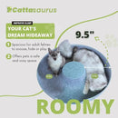 Cattasaurus Peekaboo Cat Cave, Extra Spacious for Multiple & Large Cats 12+ lbs, Scratch Detachable Beds for Indoor Cats, Washable Tunnel Bed, Comfy Cat Donut Tunnel (Light Gray+Dark Gray, Jumbo) by CozyNest Decor
