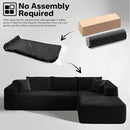 104" Cloudy Sectional L Shaped Couch for Living Room, No Assembly Required, Modular Comfy Sofa with Deep Seat, Fluffy Couch with Sleeper Chaise for Apartment Lounge (Black) by CozyNest Decor