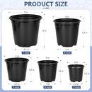 45 Pack 7/6/5/4/3 Inch Nursery Pots for Plants, Plastic Plant Pots with Drainage Holes, Variety Pack Flexible Garden Pot for Outdoor Indoor, Seed Starting Pots (Black) by GreenHaven Gardens