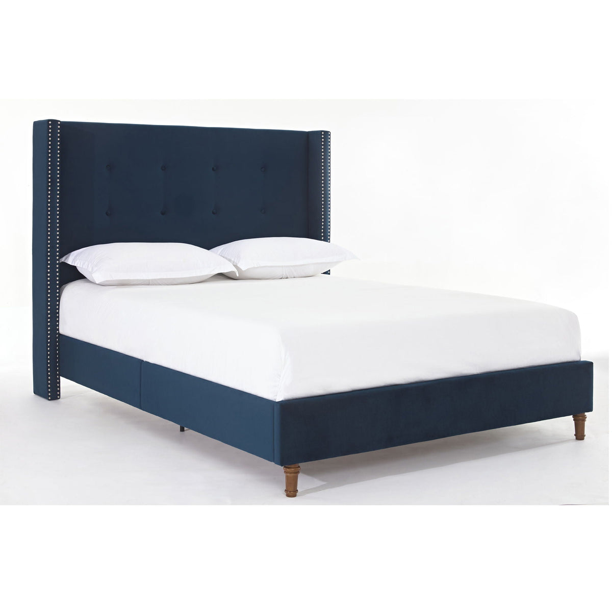 Peyton - Upholstered Bed With 54" High Headboard, Traditional Hand Buttoned Tufting, photo 23 of 40