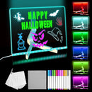 LED Acrylic Message Board, Light Up Acrylic Dry Erase Board with 7-Color Light, LED Note Board with Colors for Kids, Glow Memo Message Writing Board with Light, Drawing Stencils Set Included by TinyTreasures Baby Boutique