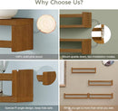 Forbena Walnut Brown Nursery Bookshelf Wall Mounted, Wooden Floating Book Shelves for Wall, Nursery Hanging Bookshelves for Baby Toddlers Kids Room Bedroom (Pine Wood, Walnut Color, 4-Pack) by TinyTreasures Baby Boutique