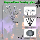VOTTGO Halloween Solar Lights Outdoor, 2 Pack 12LED Scary Solar Eyeball Pathway Lights, 2 Modes Waterproof Swaying Firefly Light for Garden Yard Pathway Halloween Decorations, Green by CozyNest Decor