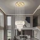 Flashing God D24''XH86'' Modern Foyer Chandelier for High Ceiling Raindrop Crystal Chandelier High Ceiling Pendant Light Fixture for Hallway Living Room (Gold Staircase Chandeliers) by CozyNest Decor