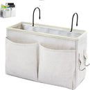 Bedside Caddy Organizer/Bedside Hanging Storage Bag Multi-Function Caddy for Bunk bed Hospital Beds Dorm Bed Rails, Holders Books Glasses Phones Magazine(White) by CozyNest Decor