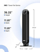 Dreo Tower Fan for Bedroom, 25ft/s Velocity Quiet Floor Fan, 90° Oscillating Fans for Indoors with 4 Speeds, 4 Modes, 8H Timer, Standing Fans, Bladeless Fan, Black, Nomad One (DR-HTF007) by CozyNest Decor