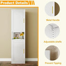Tall Narrow Storage Cabinet 66.93" H Tall Bathroom Cabinets Metal Pantry Cabinet, 4 Adjustable Shelves for Kitchen, Home Office, Living Room, Dinning Room (16 inches Wide White) by CozyNest Decor