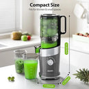 Aeitto Cold Press Juicer, Juicer Machines with 4.9" Large Feed Chute, Fits Whole Vegetables and Fruits, Professional Juice Maker, Easy to Clean, High Juice Yield, Easy to Assemble,Grey by CozyNest Decor