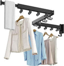Wall Mount Clothes Drying Rack, Wall Mounted Drying Rack, Upgraded 3-Fold & Sturdy Laundry Drying Rack with 12 Dual-Side Hooks Space Saver for Laundry Room, Apartment, Dorms - Black by CozyNest Decor