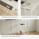 Eglaf Acrylic L-Shaped Desk - Clear Desk with Reversible Storage Shelves - Modern Home Office Desk Corner Desk for Study, Writing, Rectangular Legs, Easy Assembly, 39.4" L x 27''W x 29.5" H by CozyNest Decor