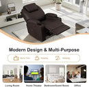 AHMED Power Recliner Chair with Vibration Massage & Heat for Adults, Faux Leather Home Theater Seating with Cup Holders/LED Lights/USB Ports/Side Pockets for Living Room, Brown by CozyNest Decor