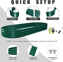 2 Pack 8x3x1FT Galvanized Raised Garden Bed Large Metal Planter Box Kit Elevated Raised Garden Planters for Outdoor Plants, Green by CozyNest Decor
