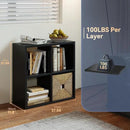 4 Cube Storage Organizer, Cubicle Open Back Decorative Book Shelf, 2-Tier Space Saving Storage Shelf Bookcase, Metal Display Shelf for Living Room,Office,Closet by CozyNest Decor