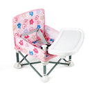 PandaEar Portable Baby Seat Travel| Compact Fold with Straps for Indoor/Outdoor Use| Great for Camping, Beach, Lawn |Toddlers, Kids, Boys, Girls (with Placemat, Pink) by TinyTreasures Baby Boutique