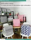 FANKANG Square Nursery Hamper Storage Bins Canvas Laundry Basket Foldable with Waterproof PE Coating Storage Baskets Gift Baskets for Children, Office, Bedroom, Clothes（Square-Black Lines ） by CozyNest Decor