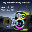 Portable Bluetooth Speakers 80W Big Powerful Wireless Outdoor Loud Stereo Deep Bass Sound Boombox TWS Home Party Speaker with Subwoofer LED Lights by TinyTreasures Baby Boutique