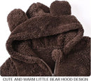 Baby Fleece Jumpsuits Infant Bear Ear Snowsuit Newborn Hooded Romper Warm Coat by TinyTreasures Baby Boutique