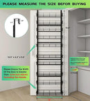 10-Tier Over The Door Pantry Organizer, Pantry Organization and Storage, Black Metal Hanging Adjustable Basket, Wall Spice Rack Seasoning Shelves, Home & Kitchen Essentials by CozyNest Decor