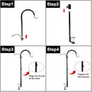 WOSIBO 3 Pack Three Span Deck Hook, 37 Inches Deck Bird Feeder Pole, Hanging Baskets Porch Multi-Hook for Deck Kit with Three Branches for Plant Hangers, Lanterns, Wind Chimes and More by GreenHaven Gardens