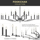 Black Living Room Chandelier 18 Light Hight Ceiling Foyer Candle Chandelier Large Dining Room Light Fixture Over Table 59in Metal Modern Chandeliers Hanging Light for Entry Master Bedroom by CozyNest Decor