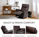 COLAMY Leather Swivel Recliner Chair with Footrest, Rocker Recliner Chair High Back with Double-Layer Cushion, Glider Recliner for Nursery & Living Room, Bedroom, Chocolate by TinyTreasures Baby Boutique