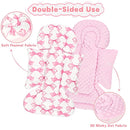Infant Car Seat Insert, Soft Baby Car Seat Head & Body Support for Girl Boy, Reversible Newborn Preemie Carseat Insert Cushion with 3 Straps Pads, Fits Car Seat, Stroller, Swing, Bouncer, Pink Bow by TinyTreasures Baby Boutique