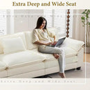 URRED Modular Sectional Sofa Comfy Cloud Couch, Modern Chenille Sofa Sleeper Deep Seat Couches with Ottoman/Pillows for Living Room (White, 117''- L Shape) by CozyNest Decor