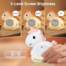 Cute Alarm Clock for Kids with Night Light, Sleep Training Clock Time to Wake Clock, Rechargeable Silicone Light for Bedroom, Perfect Sleep Companion for Boys Girls, Pink Pony by TinyTreasures Baby Boutique