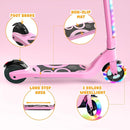 CBD Electric Scooter for Kids, 6 Mph Top Speed, Up to 5 Miles Range, 5.3" Solid Tires Wheel and Front Light, Kick Scooter Adjustable Height for Kids Age 6-12 by TinyTreasures Baby Boutique
