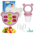 WAJIAYON Baby Breastmilk Popsicle Molds & Baby Fruit Feeder (2 Pack), Infant Food Freezer Tray Storage Containers, Silicone Teething Pacifier Feeder and Teether for Babies - Blush by TinyTreasures Baby Boutique