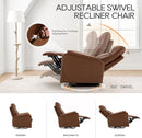 COLAMY Leather Swivel Recliner Chair with Footrest, Rocker Recliner High Back with Double-Layer Cushion, Glider Recliner for Nursery & Living Room, Bedroom, Cocoa by TinyTreasures Baby Boutique