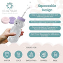 Honey Bear Straw Cup for Babies, Honey Bear Cups with Travel Lid, 2-Pack Therapy Learning HoneyBear Straw Sippy Cup for Toddlers, Cherry Blossom & Unicorn, 8 oz by TinyTreasures Baby Boutique