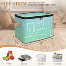 Custom Storage Basket with Name, Personalized Storage Bins with Zipper Lid, Foldable Fabric Storage Box Large capacity with Handle Bright Green Blue by TinyTreasures Baby Boutique