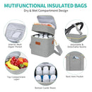 PIIOSER Breastmilk Cooler Bag with Ice Pack Fits 6 Baby Bottles Up to 9 Ounce, Insulated Baby Bottle Tote Bags, Double Layer Waterproof Leak-Proof with Shoulder Strap for Nursing & Working Mom (Grey) by TinyTreasures Baby Boutique