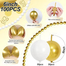 White and Gold Quick Link Balloons, 100PCS 6 Inch Small Baby Pink Linking Balloons for Making Balloon Wall Heart Arch Tails Balloon for Girls Wedding Birthday Baby Shower Engagement Party Decorations by CozyNest Decor