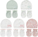 Cute Baby Girl Hats Mittens Set 10-Pack New Born Boy Caps Gloves Suit 0-6 Months Infant Accessories by TinyTreasures Baby Boutique