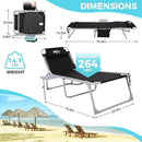 #WEJOY 2 Pack Outdoor Chaise Lounge Chair - Portable Folding Patio Pool Lounge Chair, 5 Positions Adjustable Reclining Camping Chair with Side Table,Shoulder Strap, Pillow for Beach Sunbathing Lawn
