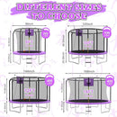 8FT 10FT 12FT 14FT Outdoor Trampoline with Basketball Hoop and LED Lights, ASTM Approved Recreational Trampolines for Kids and Adults with Net and Ladder by TinyTreasures Baby Boutique