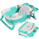 TPN Collapsible Baby Bathtub, Baby Bath Tub with Soft Cushion & Real-Time Thermometer, Baby Bathtub Infant to Toddler Tub (0-36 Months), Portable Newborn Travel Bath tub by TinyTreasures Baby Boutique