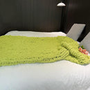 Chunky Knit Blanket Throw 40"x60", Chenille Throw Blankets, Handmade Warm & Cozy Blanket Couch Bed Home Decor, Soft Breathable Fleece Banket, Christmas for Couch Bed Sofa Best Gift (Green) by CozyNest Decor