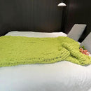 Chunky Knit Blanket Throw 40"×40", Chenille Throw Blankets, Handmade Warm & Cozy Blanket Couch Bed Home Decor, Soft Breathable Fleece Banket, Christmas for Couch Bed Sofa Best Gift (Green) by CozyNest Decor